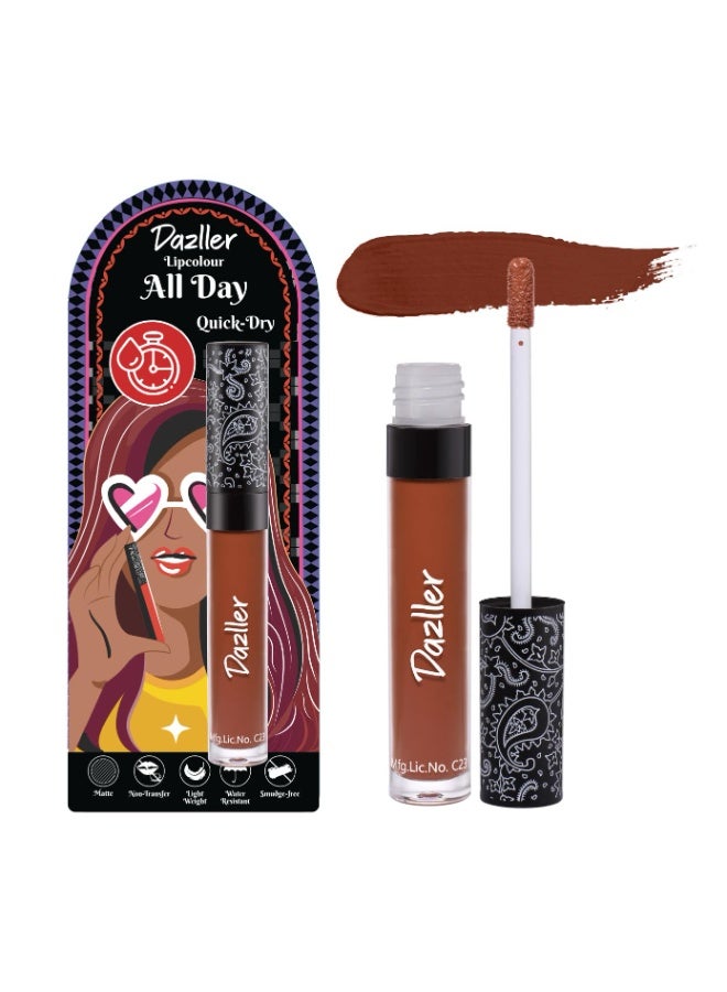 دازلير أحمر شفاه دازلر سريع الجفاف يدوم طوال اليوم | مرطب بزبدة الكوكوم | لا يترك أثراً ولا يتلطخ | يدوم 8 ساعات | أحمر شفاه سائل للنساء | DLC043 فروت كيك | 6 غرام - Image 1