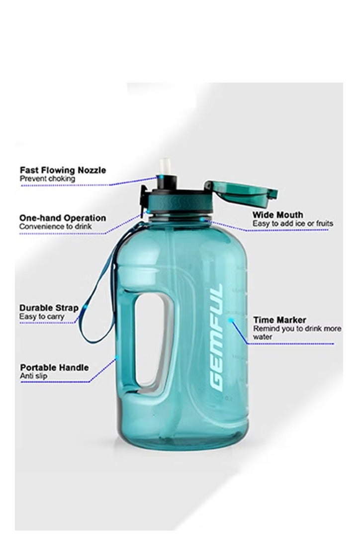 جيمفول زجاجة مياه كبيرة 3 لتر بمقبض خالية من مادة BPA ومضادة للتسرب وتحفيزية وسعة كبيرة للشرب - Image 3