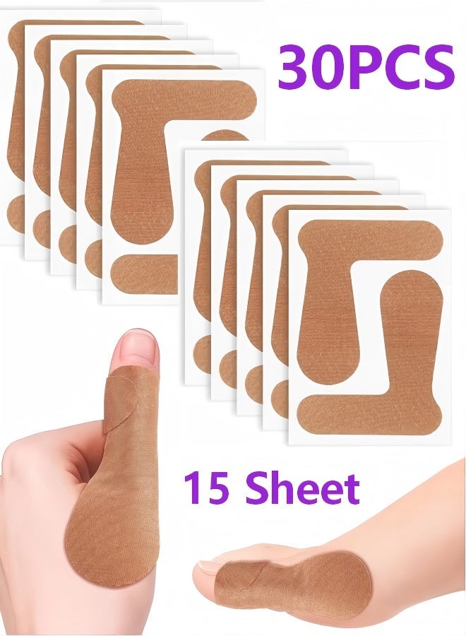 Thumb Support Tape for Arthritis & Tendonitis 15 Sheet (30 PCS), Self-Adhesive Elastic Thumb Brace for Pain Relief, Adjustable Beige Wraps Precut Thumb Support Tape for Sports Housework & Daily Use - Image 1