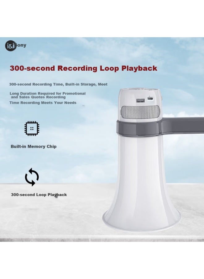SOAIY S800 Dual Speaker Microphone Amplifier Megaphone Recording Speaker Loudspeaker Handheld Portable Stall High-pitched Bluetooth U Disk Promotion Charging Flagship Version - Image 3