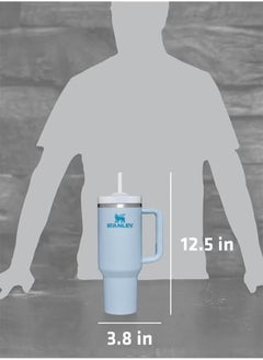 Stanley Vacuum Insulated Coffee Mug,Insulated Mug with Handle and Straw Lid,In-car Mug,Blue 40 Oz  - Image 4