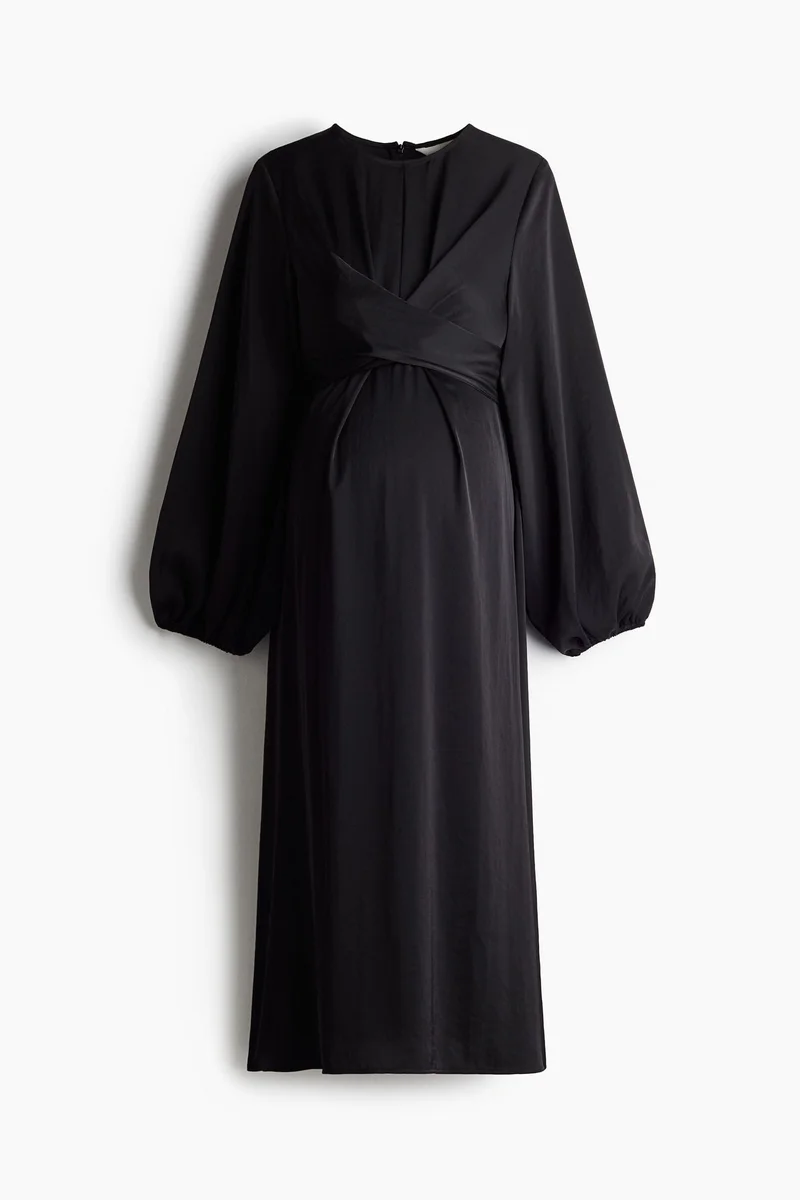 اتش اند ام فستان ساتان بأكمام بالون وقصّة ماما