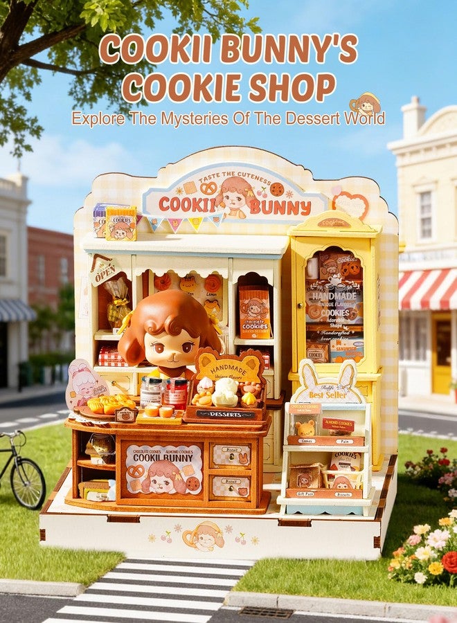 ROBOTIME DIY Miniature House Kit, Dollhouse Building Kit, Mini Wooden Furniture Kit for Adults, Birthday Christmas Craft Hobbies Gift（Cookii Bunny's Cookie Shop） - Image 2