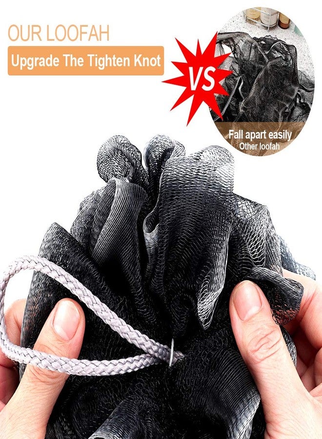 novosun Loofah Bath Sponge, Novosun Soft Shower Sponge Set Extra Large Mesh Pouf Scrubber for Men and Women Exfoliate,Wash Sponge,Cleanse,Soothe Skin Pack of 4, XL 75g - Image 2