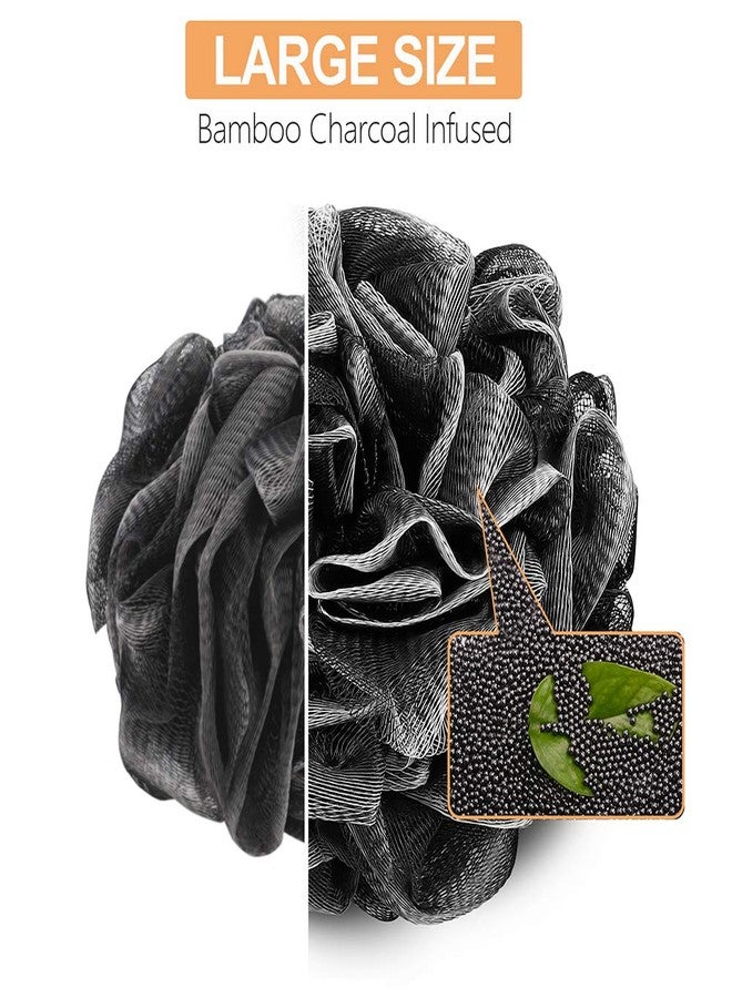 novosun Loofah Bath Sponge, Novosun Soft Shower Sponge Set Extra Large Mesh Pouf Scrubber for Men and Women Exfoliate,Wash Sponge,Cleanse,Soothe Skin Pack of 4, XL 75g - Image 4