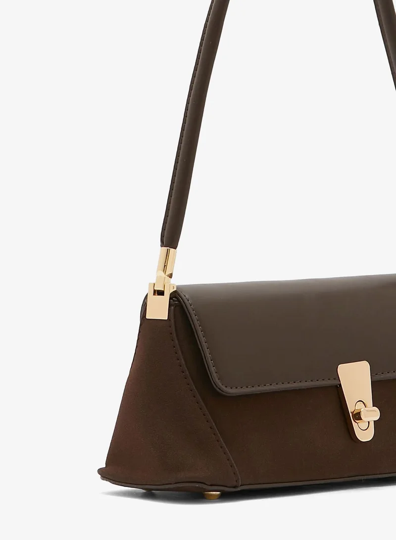 ELLA Brown Trapeze Baguette Handbag for Women | Best Price UAE