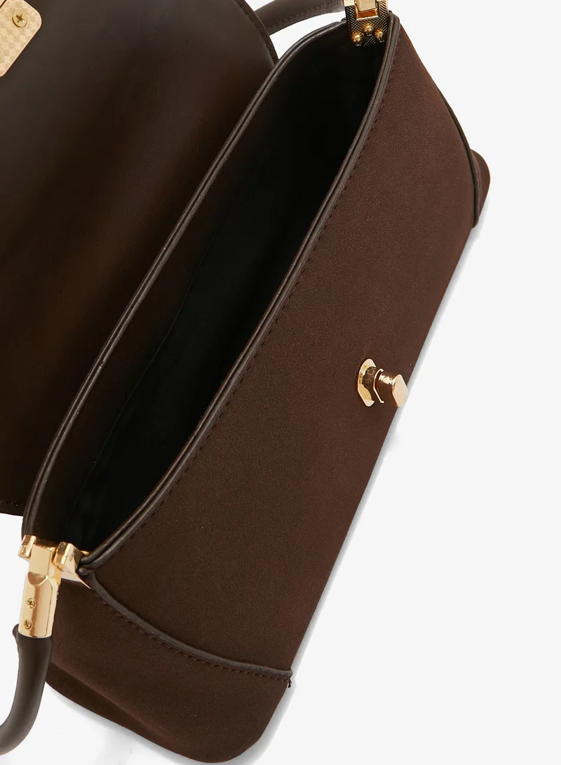 ELLA Brown Trapeze Baguette Handbag for Women | Best Price UAE