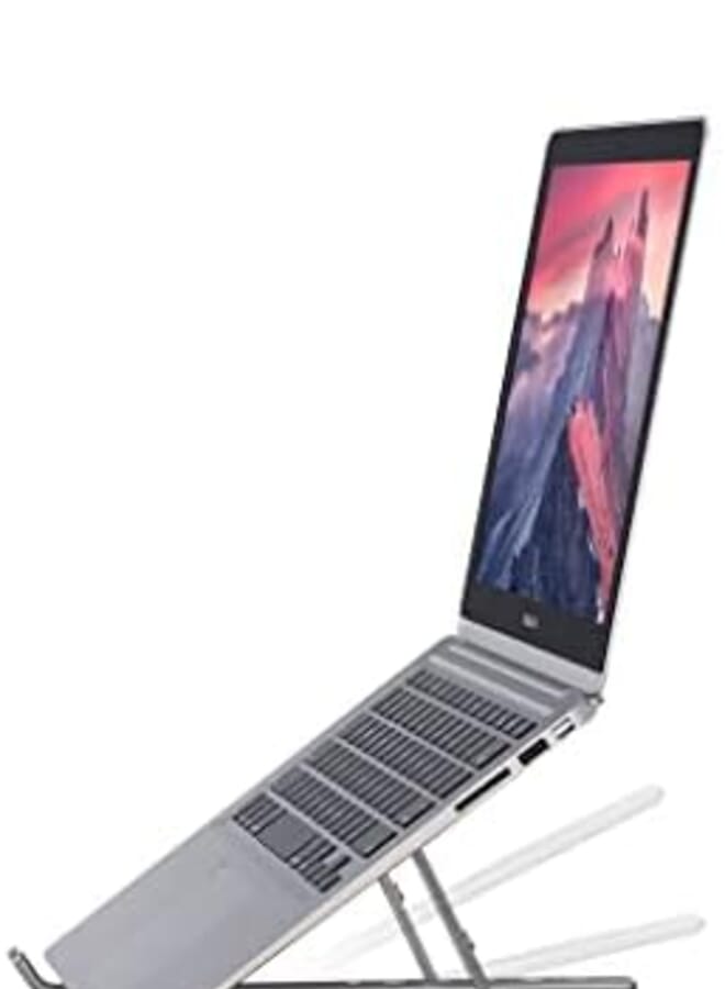 Smart Premium Aluminium Laptop Stand Laptop Riser Aluminium Alloy Optimum Laptop Ventilation Ergonomic Universally Compatible Grey - Image 4