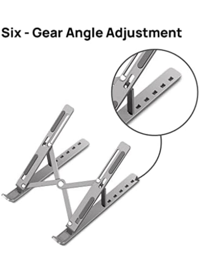 Smart Premium Aluminium Laptop Stand Laptop Riser Aluminium Alloy Optimum Laptop Ventilation Ergonomic Universally Compatible Grey - Image 3