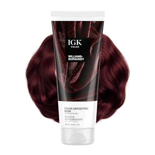 IGK Hair Gloss Toner Color Depositing Mask Intense Burgundy SemiPermanent Vegan Cruelty Free Williams Burgundy - Image 2