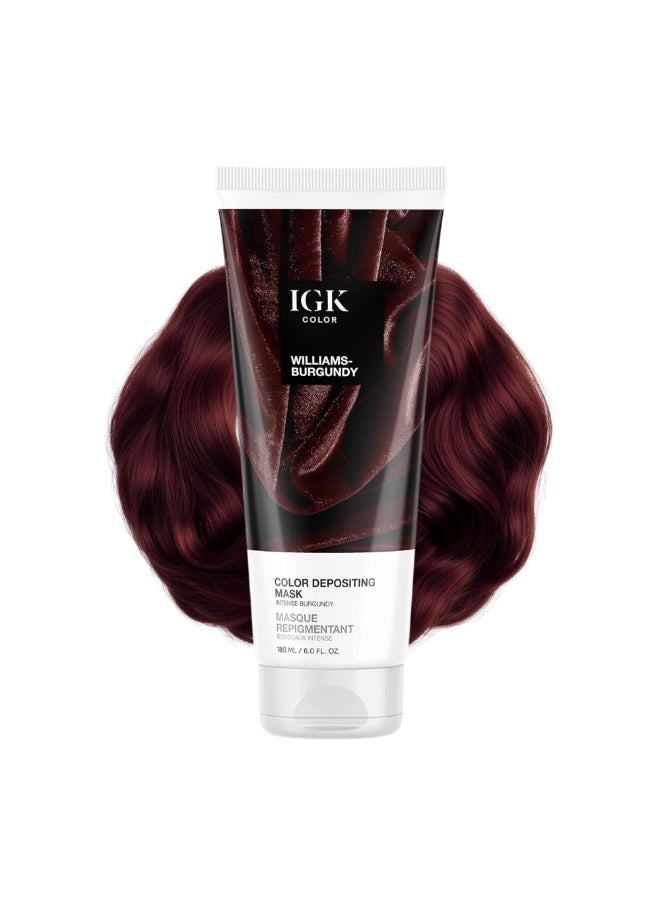 IGK Hair Gloss Toner Color Depositing Mask Intense Burgundy SemiPermanent Vegan Cruelty Free Williams Burgundy - Image 3