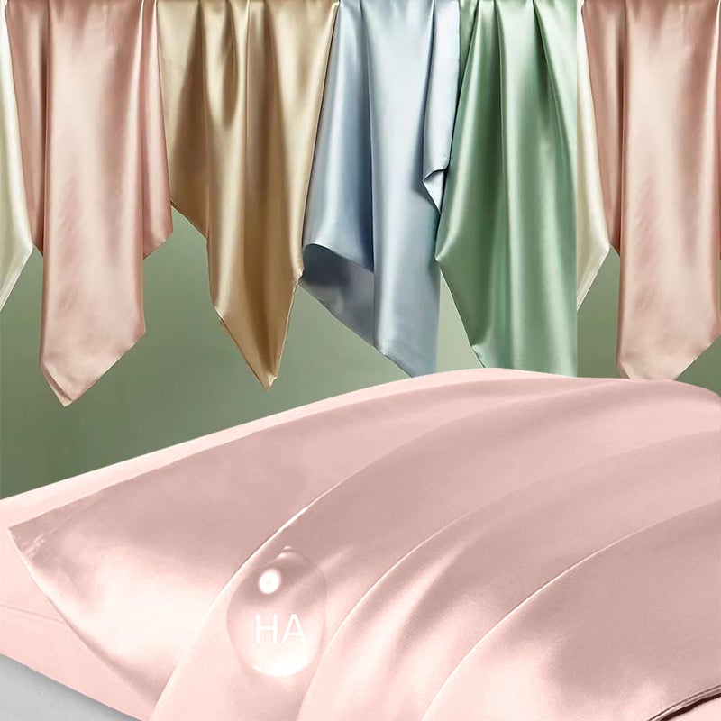 DKBslik Mulberry Silk Pillow Cases Queen Size, Silk Pillowcase for Hair and Skin, Anti Acne Cooling Beauty Sleep Both Sides Natural Silk Satin Pillowcases with Hidden Zipper, Gifts for Women Men, Coral - Image 2