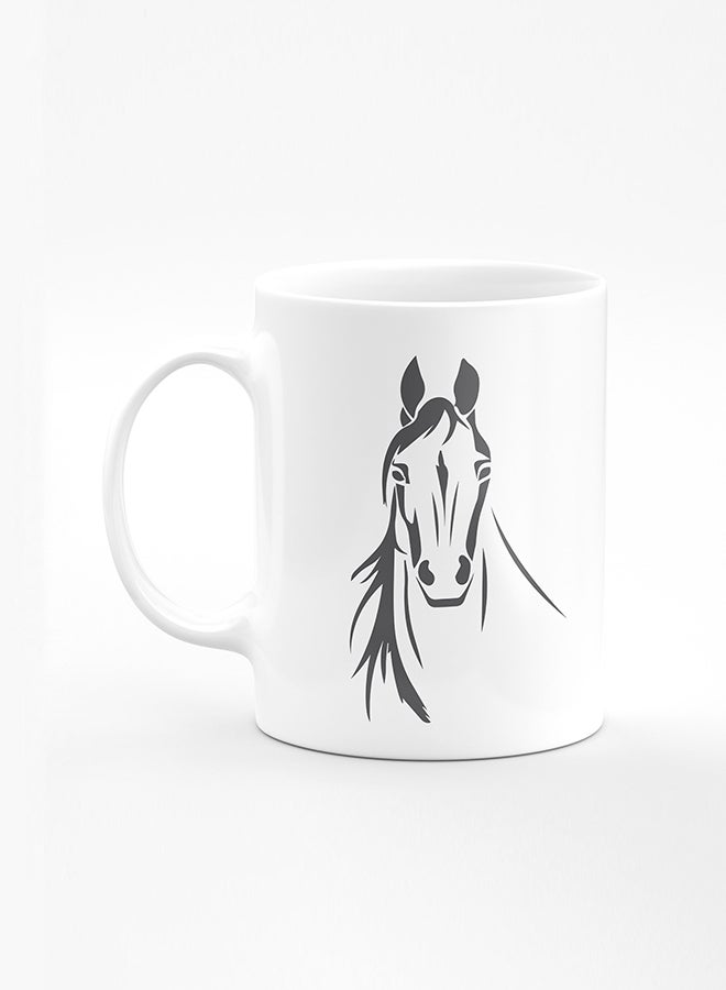 Stylizedd Designer Printed Coffee Mug with Heavy Duty Handle 11oz Ceramic Personalised Gift Mugs Cup [Microwave Safe & Dishwasher Proof] - Arabian Stallion - Image 1