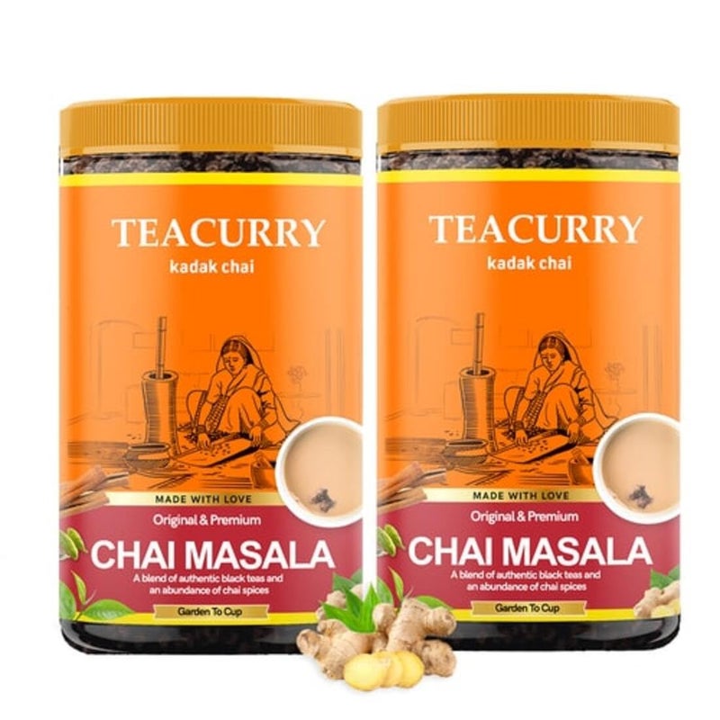 TEACURRY Chai Masala Powder (200 Grams, 100 Cups) - Chai Masala Mix for Digestion - 100% Natural Tea Mix of Real Spices | Refreshing & Tasteful Chai Masala - Image 1