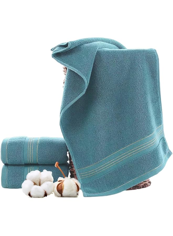 The Bros Premium Light Blue Wash Cloths and Face Towels 2 Piece Set - Towel Super soft 100% cotton super absorbent towel quick dry 2 bath towels size 34 * 73cm Suitable for hotel gym bathroom - Image 1