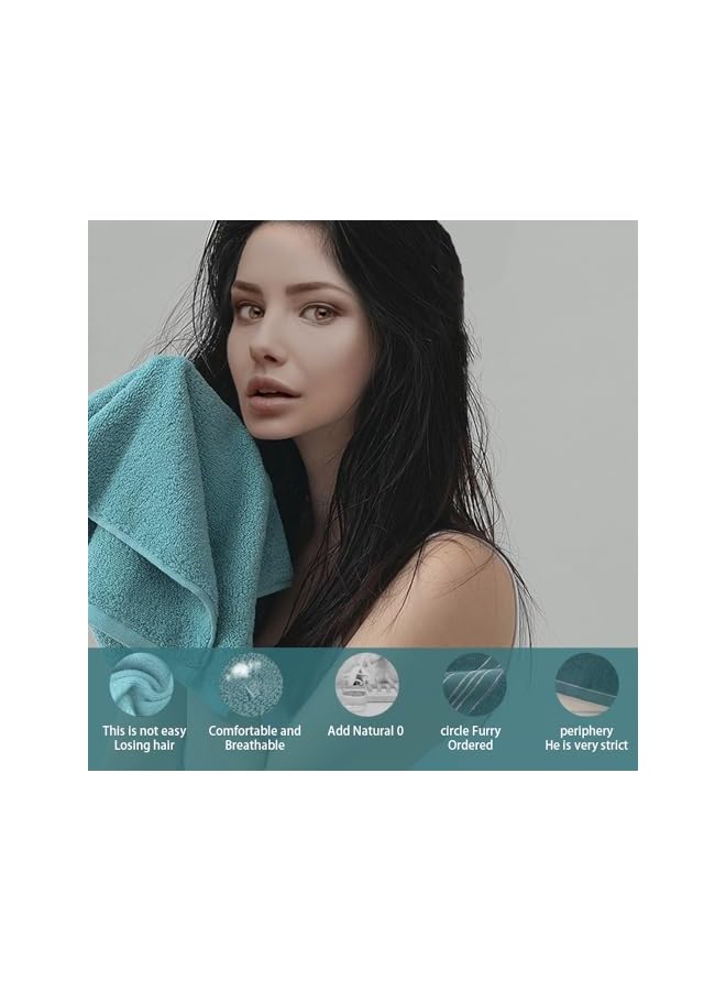 The Bros Premium Light Blue Wash Cloths and Face Towels 2 Piece Set - Towel Super soft 100% cotton super absorbent towel quick dry 2 bath towels size 34 * 73cm Suitable for hotel gym bathroom - Image 4