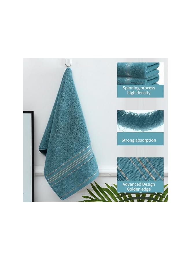 The Bros Premium Light Blue Wash Cloths and Face Towels 2 Piece Set - Towel Super soft 100% cotton super absorbent towel quick dry 2 bath towels size 34 * 73cm Suitable for hotel gym bathroom - Image 3