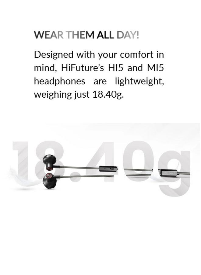 HiFuture Hi5 Hi-Res Audio Wired Headphone with Type-C Jack, In-Line Remote Control, Hands-Free Calling, Comfortable Fit  - Image 5