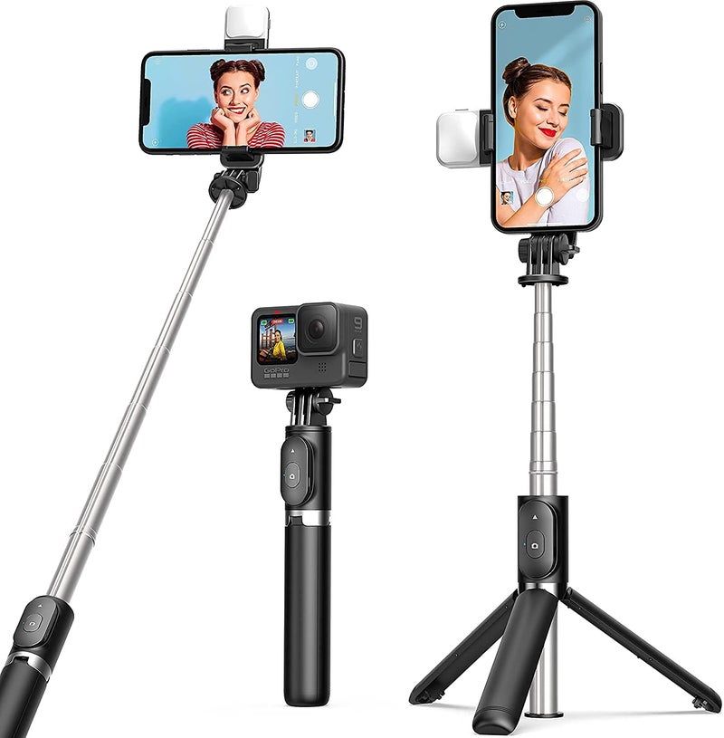 AMBLIC Professional Selfie Stick for Mobile Phone 3-in-1 Multifunctional Expendable Stick Portable Tripod Stand for Travelling/YouTube Vlog Video/Travelling/Online Class Office for All Smartphones - Image 2