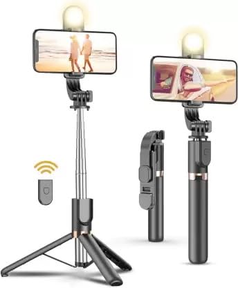 AMBLIC Professional Selfie Stick for Mobile Phone 3-in-1 Multifunctional Expendable Stick Portable Tripod Stand for Travelling/YouTube Vlog Video/Travelling/Online Class Office for All Smartphones - Image 1