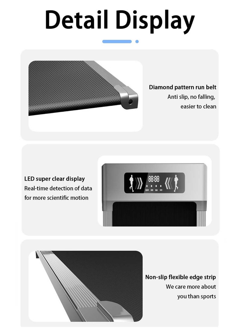 Viden - Home Electric Treadmill Walking Machine Remote Control Speed Adjustment Maximum Speed 10KM/ h Maximum Load 100KG Stored Under The Sofa Or Bed Without Installation Bluetooth Suitable For Office And Hom - Image 1