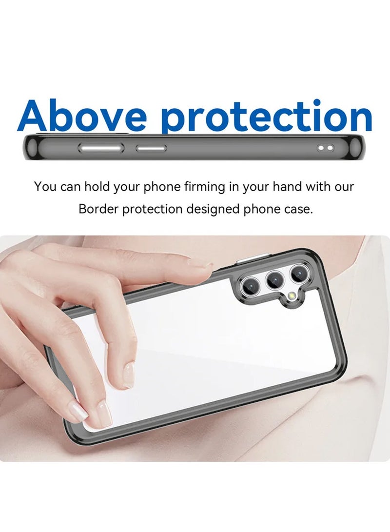 Wtech Hybrid Translucent Silicone Raised Camera Lips Case Cover For Samsung Galaxy A35 5G 2024 Grey - Image 3