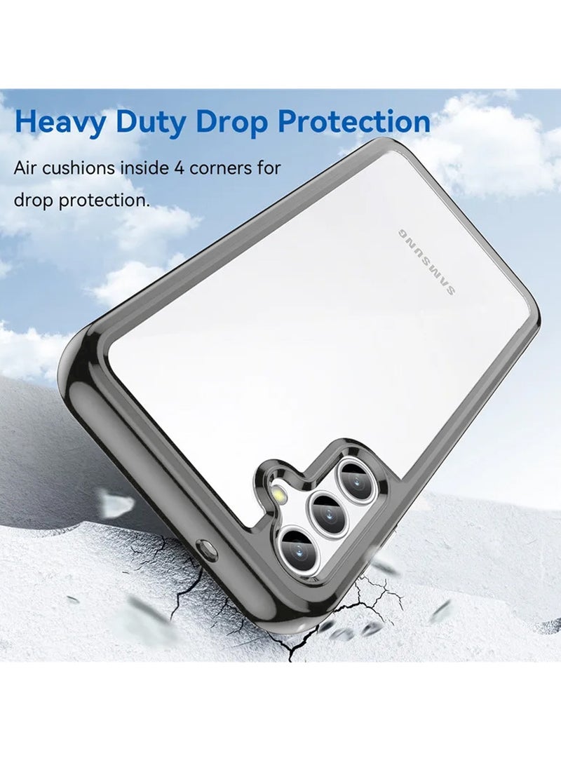 Wtech Hybrid Translucent Silicone Raised Camera Lips Case Cover For Samsung Galaxy A35 5G 2024 Grey - Image 2