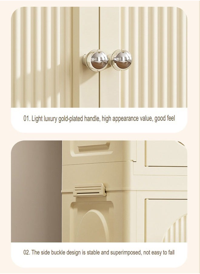 NKX - 3 Layers Stylish Multi-Functional Storage 1 Cabinet & 2  Wardrobe - Image 1