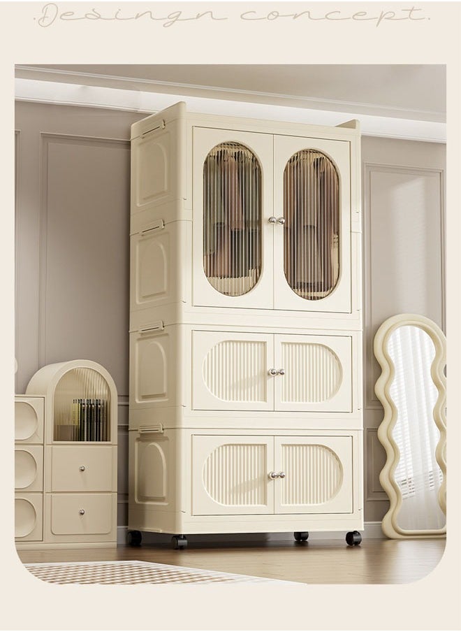 NKX - 3 Layers Stylish Multi-Functional Storage 1 Cabinet & 2  Wardrobe - Image 1