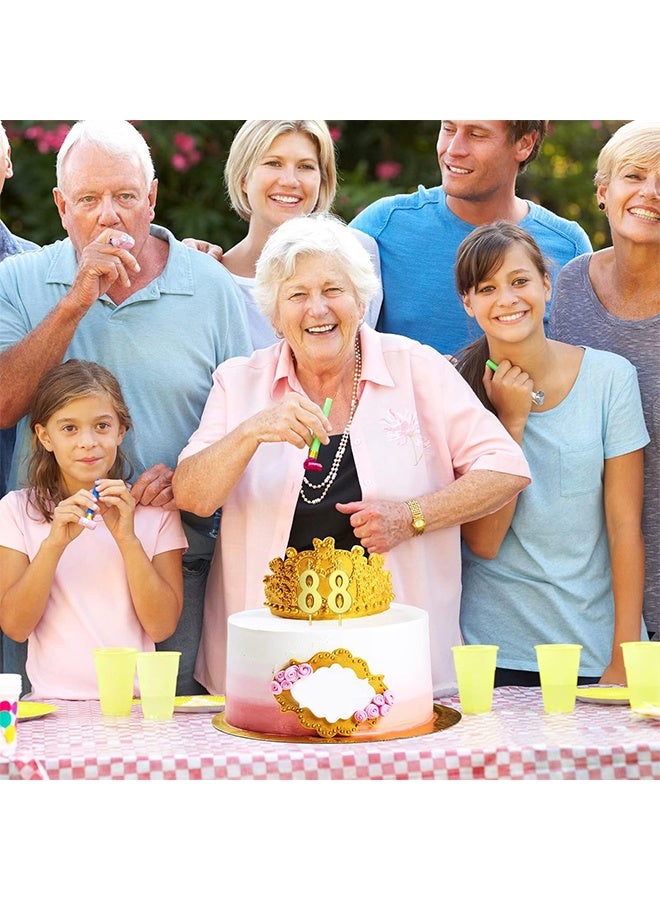 مجموعة من 10 قطع من شموع أعياد الميلاد الرقمية، شموع الكيك اللامعة، شموع الكب كيك لأعياد الميلاد وحفلات الزفاف وحفلات الحظ، زينة الكيك (ذهبية) - Image 5