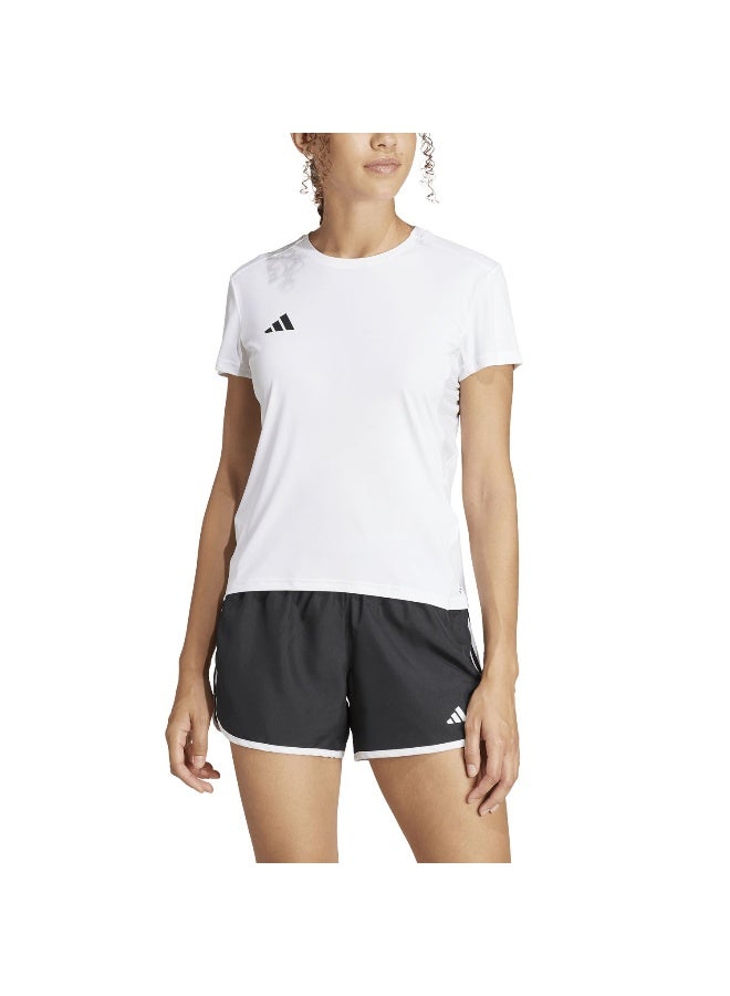 Adidas Adidas Adizero E Tee W White Running T-Shirts For Women - Image 4