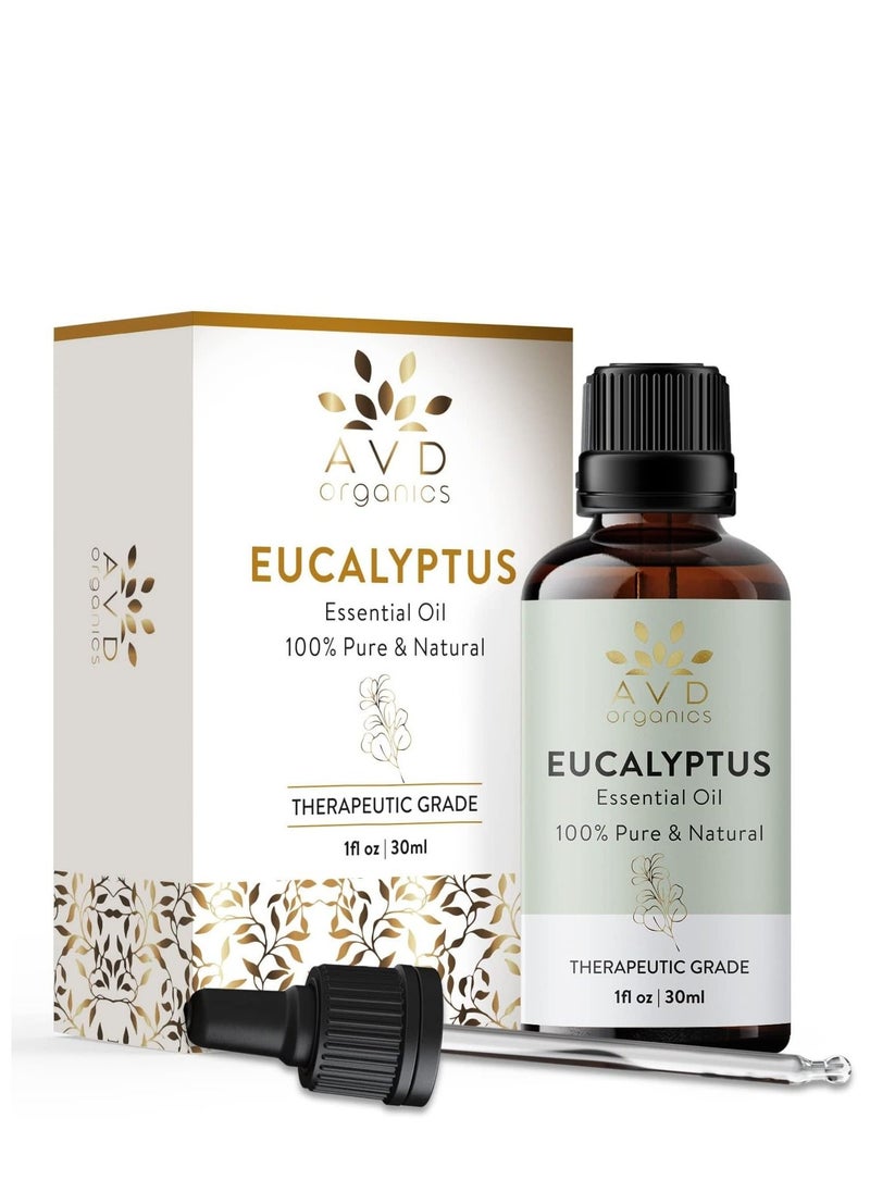 Avd Organics Eucalyptus Essential Oil 30ml Pure and Natural 100% Premium Therapeutic Grade Essential Oil for Bath Steam Hair 1 fl oz - pzsku/Z8038D77628E021770C2DZ/45/_/1694172557/4a33fc4d-b0c4-4c60-82fc-f22712a18744