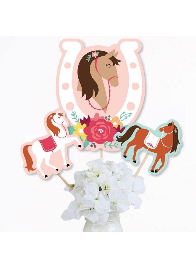 Big Dot of Happiness Run Wild Horses Pony Birthday Party Centerpiece Sticks Table Toppers Set Of 15  - Image 3