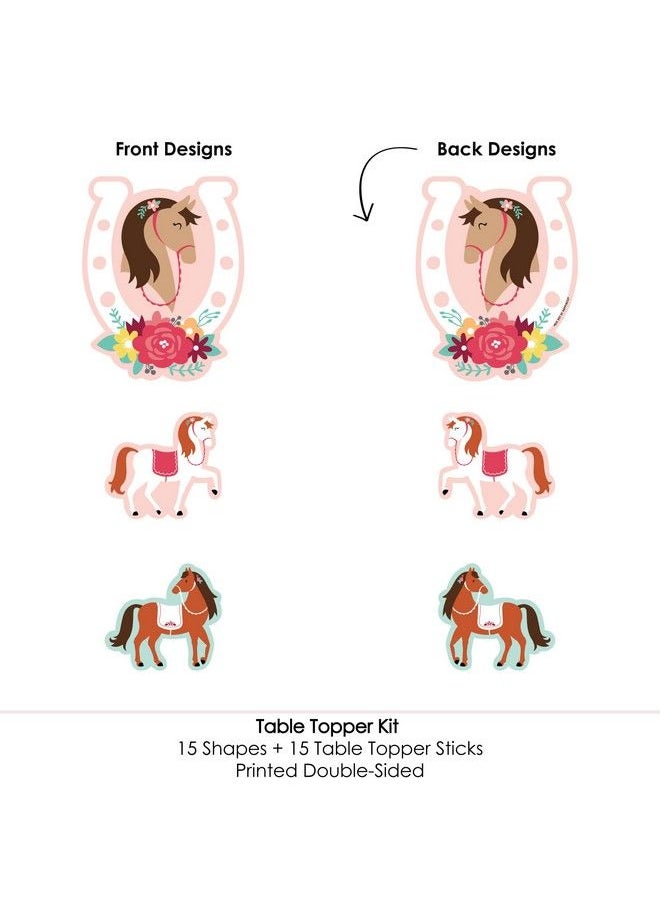 Big Dot of Happiness Run Wild Horses Pony Birthday Party Centerpiece Sticks Table Toppers Set Of 15  - Image 5