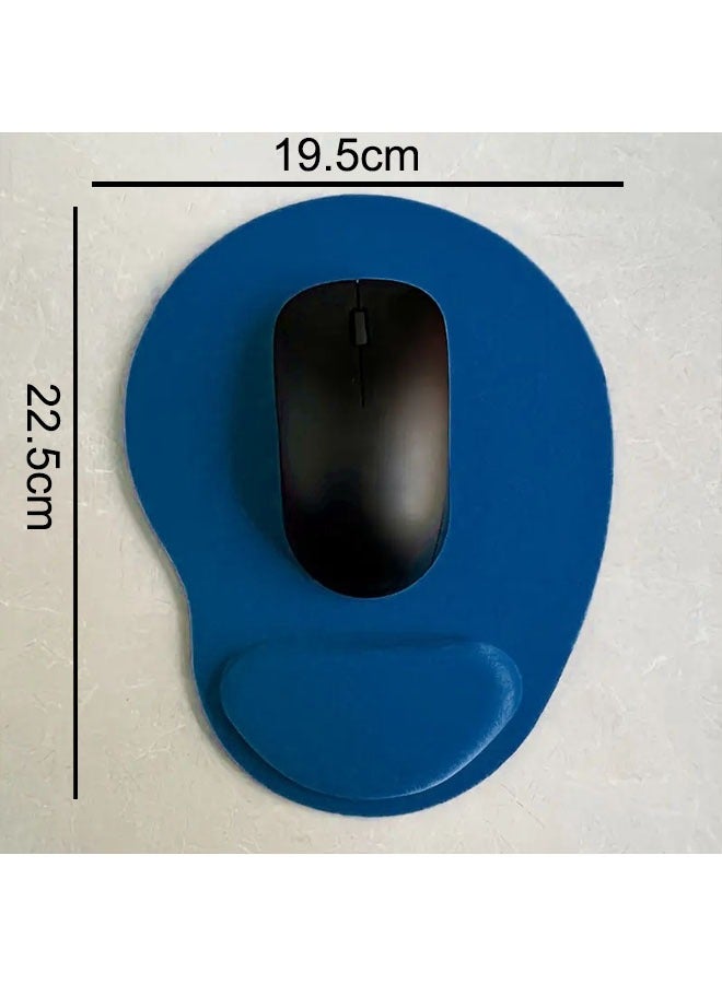 Office Mousepad with Gel Wrist Support, Ergonomic Gaming Desktop Mouse Pad Wrist Rest, Design Gamepad Mat Rubber Base for Laptop Computer, Silicone Non-Slip Mouse Pad With Wrist Support, Blue - Image 3