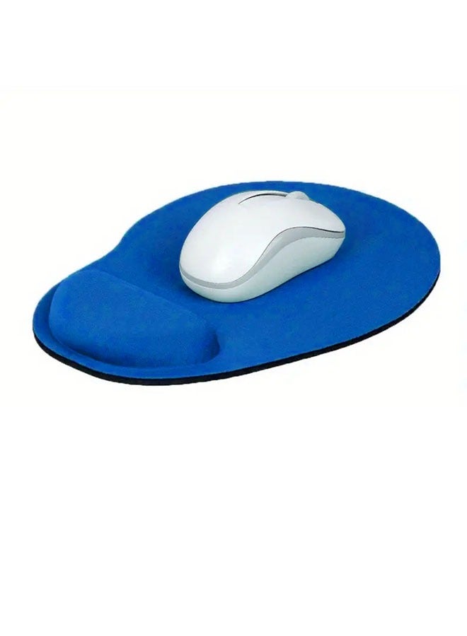 Office Mousepad with Gel Wrist Support, Ergonomic Gaming Desktop Mouse Pad Wrist Rest, Design Gamepad Mat Rubber Base for Laptop Computer, Silicone Non-Slip Mouse Pad With Wrist Support, Blue - Image 4