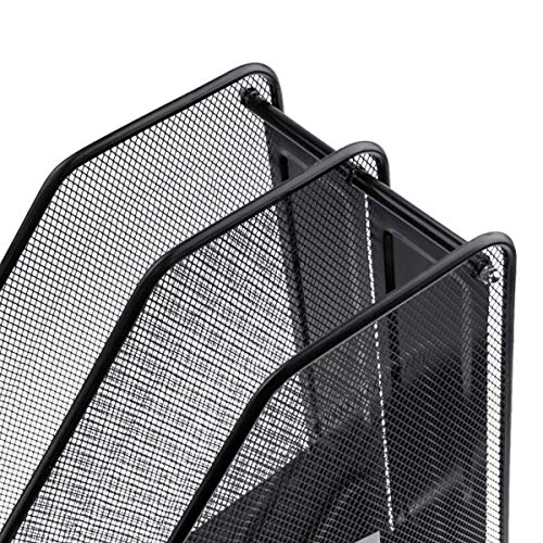 HOMAVA 2 Layer Metal mesh Magazine Document Holder File Rack,35.5 X 28.5 X 16 CM, Metal - Image 5