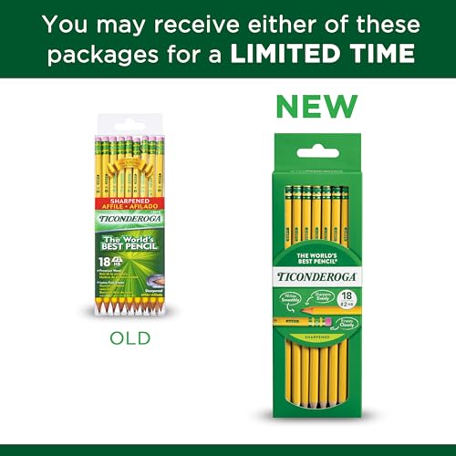 Ticonderoga Wood-Cased Pencils, Pre-Sharpened, 2 HB Soft, Yellow, 6 Boxes of 18 Count, 108 Pencils Total - Image 4