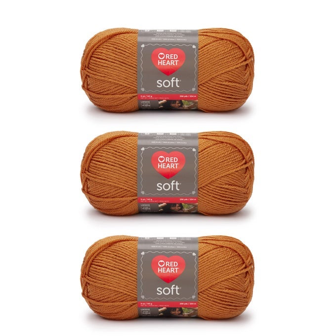 SOFT TANGERINE YARN 3 PACK OF 141G5OZ ACRYLIC 4 MEDIUM WORSTED 256 YARDS KNITTINGCROCHET