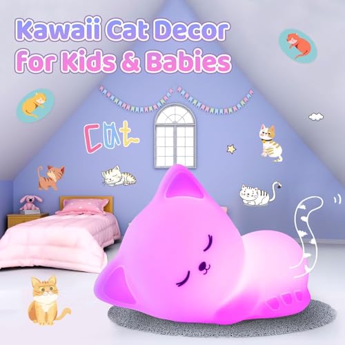 Desidiya® Sleeping Cat Rechargeable Silicone Night Lamp - Cozy Cat LED Lamp, Kids Night Light, Nursery Decor, Birthday Gift, Silicone LED Light - Image 3
