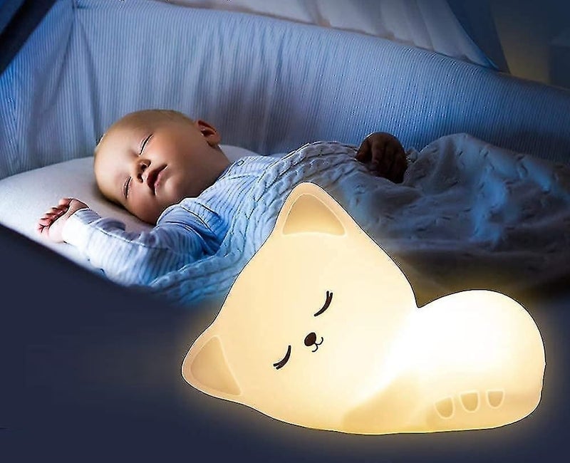 Desidiya® Sleeping Cat Rechargeable Silicone Night Lamp - Cozy Cat LED Lamp, Kids Night Light, Nursery Decor, Birthday Gift, Silicone LED Light - Image 4