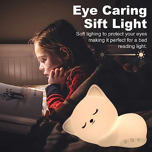 Desidiya® Sleeping Cat Rechargeable Silicone Night Lamp - Cozy Cat LED Lamp, Kids Night Light, Nursery Decor, Birthday Gift, Silicone LED Light - Image 5