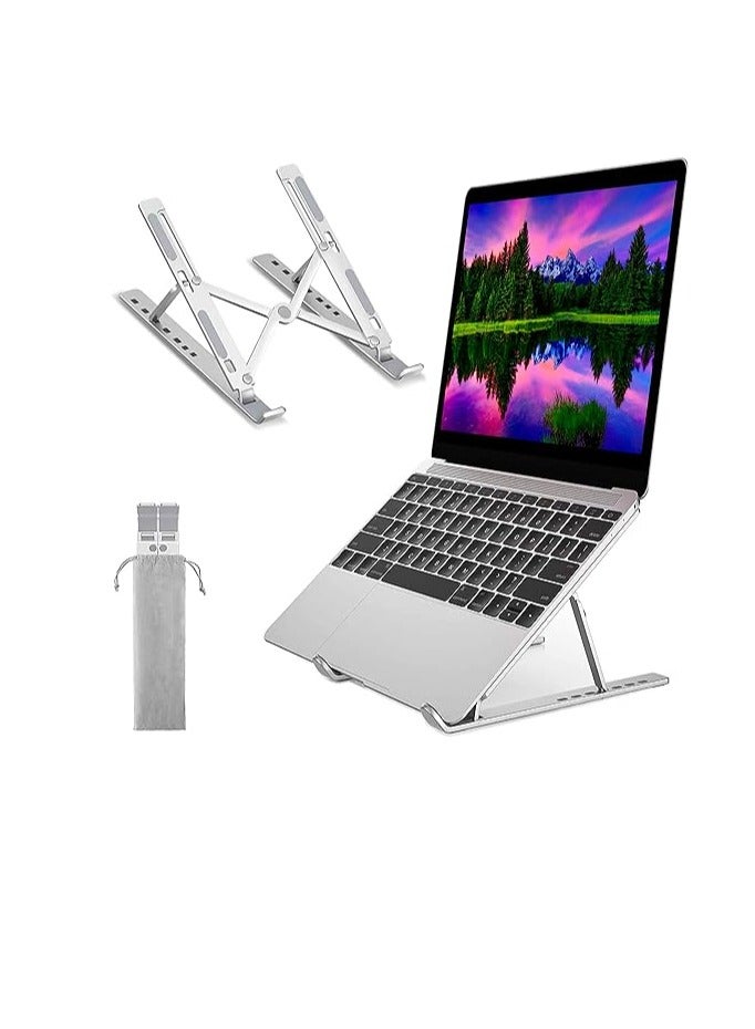 Generic Adjustable Laptop Stand, Aluminum Portable Laptop Holder for Desk, Foldable Ventilated Cooling Support Stand for Apple MacBook Pro/Air, HP, Sony, Dell, and More 10-15.6 Inch
