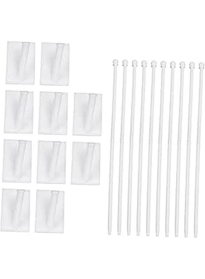 Car Window Flag Poles 15Pcs White Portable Flagpole Brackets Durable Automotive Flags Decor - Image 1