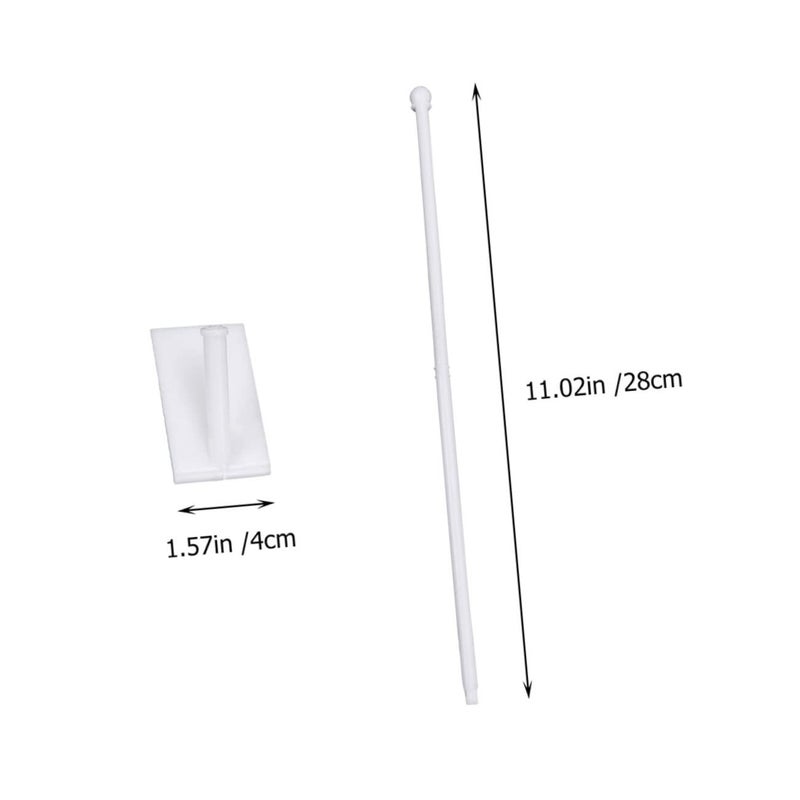 Car Window Flag Poles 15Pcs White Portable Flagpole Brackets Durable Automotive Flags Decor - Image 3