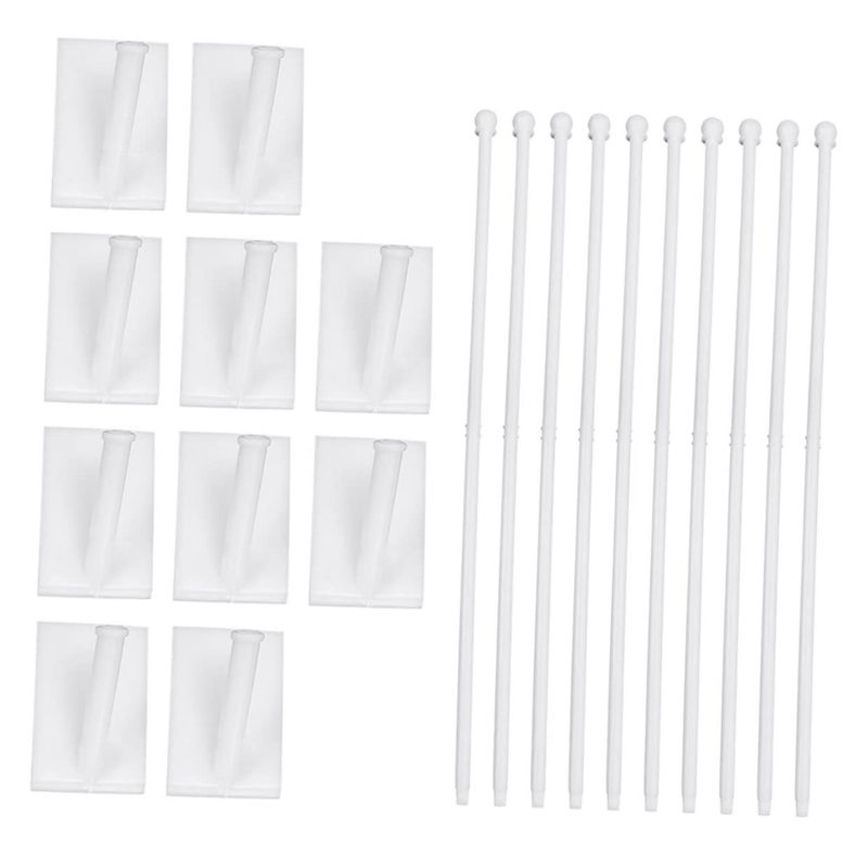 Car Window Flag Poles 15Pcs White Portable Flagpole Brackets Durable Automotive Flags Decor - Image 2