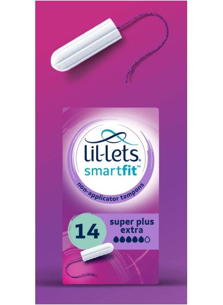 Lil-Lets - Smartfit Non Applicator Super Plus Extra Tampons 1 Pack of 14 Very Heavy Flow - Image 1