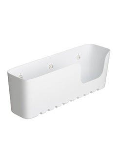 TATAY Strong and Durable High Quality Polypropylene Suction Bathroom Storage Basket White 6.4 x 11.6 x 30.8 cm 4520201  - Image 3