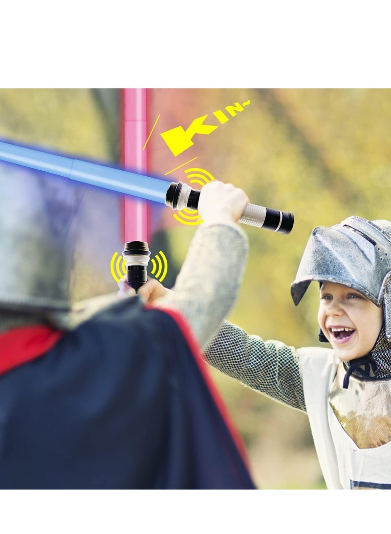 SYOSI Lightsaber Kids   LED Light Up Saber with Sound Retractable 7 Colors Light Saber Sword for Boys Kids Party Favors   2 Pack - Image 4
