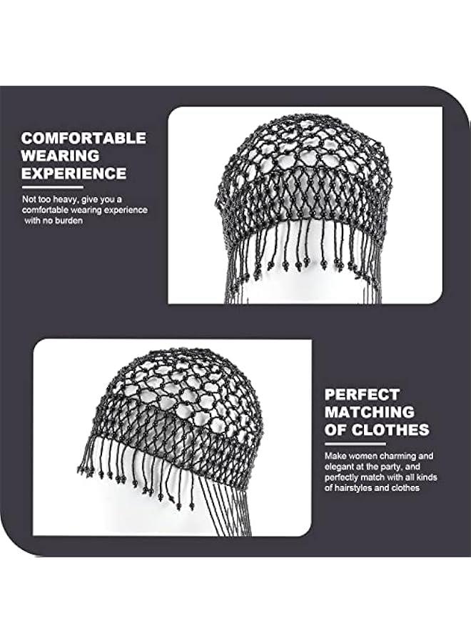 Generic Tassel Pearl Head Ornament Fashion Bridal Hat Temperament Formal Dress Accessory - Image 3